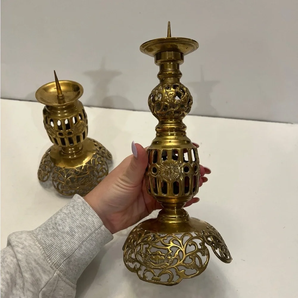 Elegant Gold Candle Holders